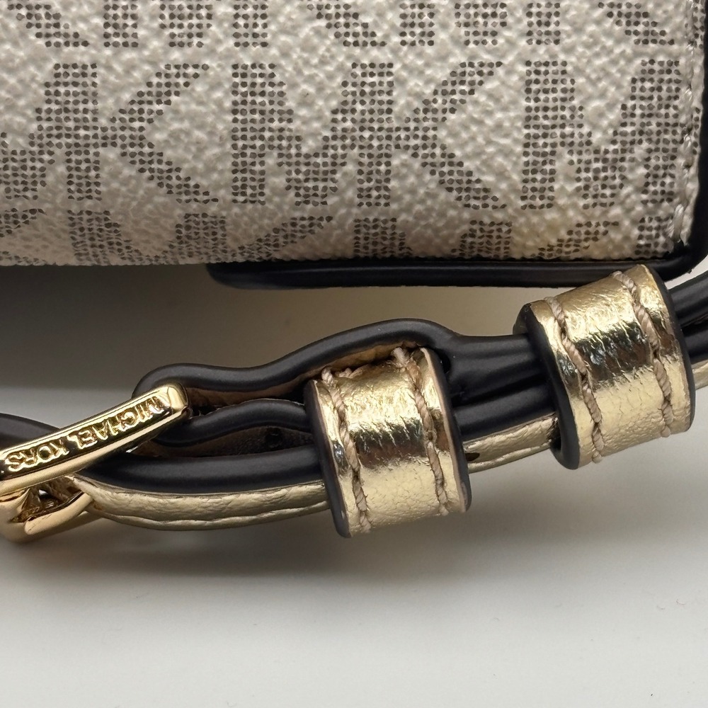 Michael Kors Satchel Women Small Vanilla Monogram Structured Modern - Picture 4 of 12